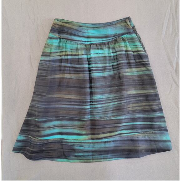 Theory 100% Silk‎ Karley Skirt Sz 2 Knee Length A-Line Career Business Casual - Picture 1 of 7